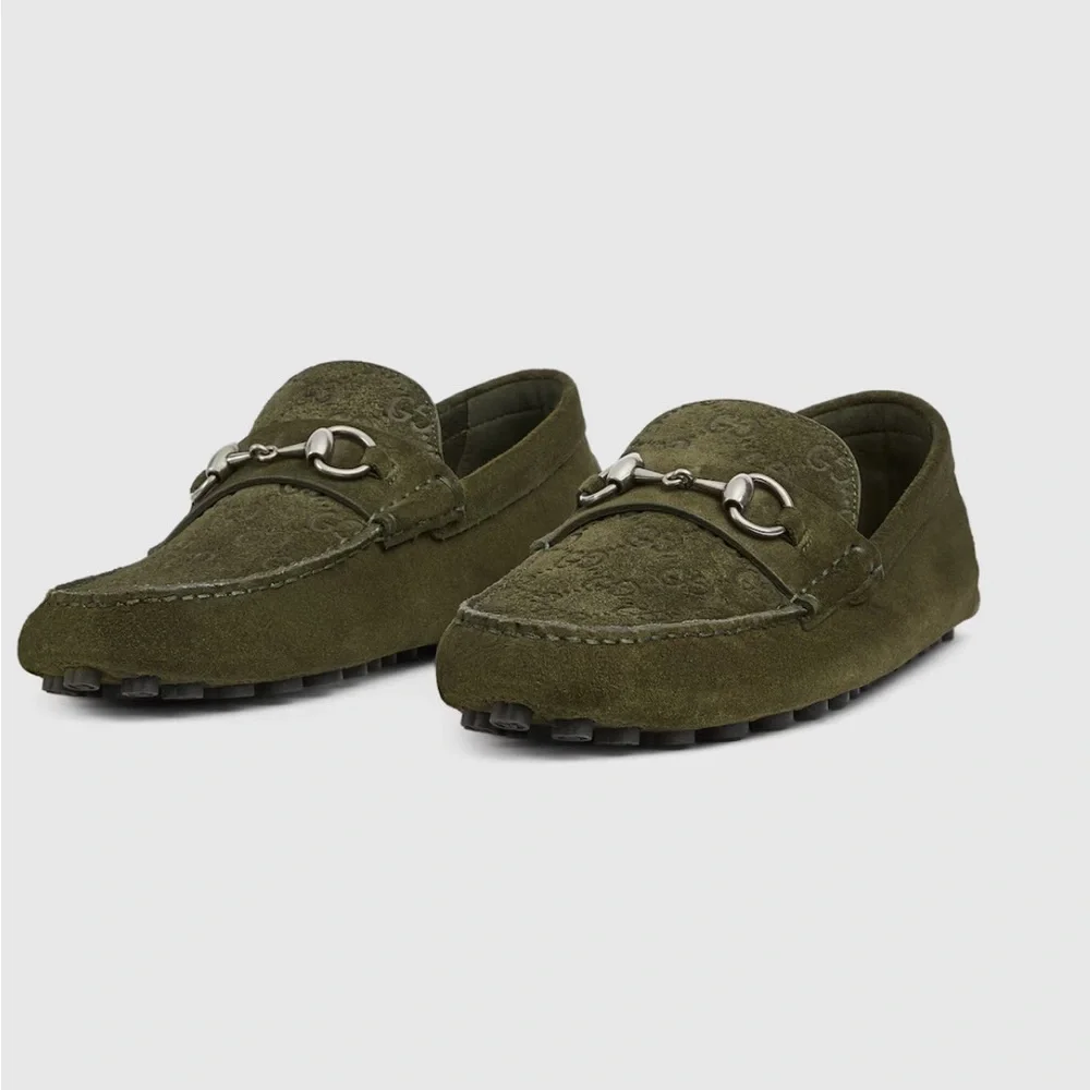 Gucci Horsebit Suede Loafer, Green 9.5 - Picture 2 of 12